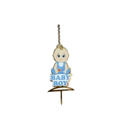 Tort üçün şam Party Shop Baby Boy, PVC, 19x6.5 sm, mavi