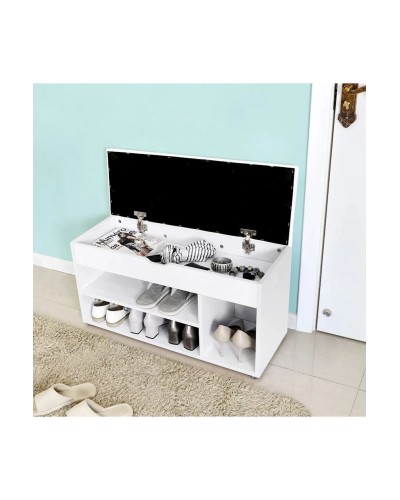 Ayaqqabı üçün tumba Ev Plus 12115538, LDSP, ağ, 80x30x44 sm