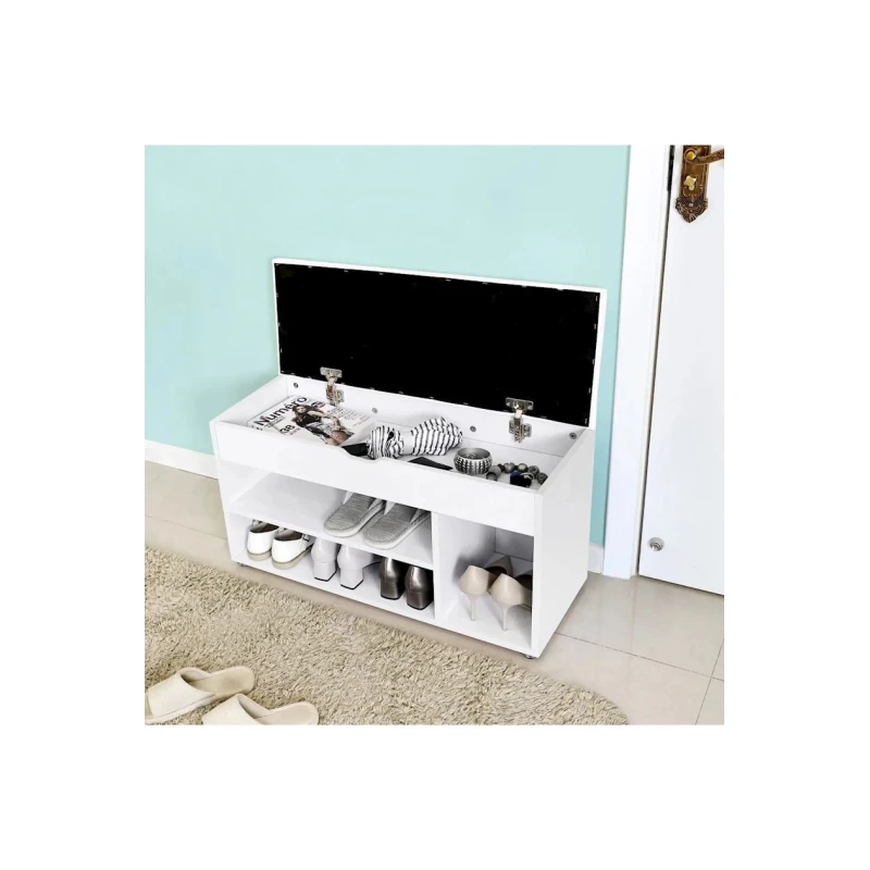 Тумба для обуви Ev Plus 12115538, ЛДСП, белый, 80x30x44 см Тумба для обуви Ev Plus 12115538, ЛДСП, белый, 80x30x44 см