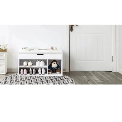 Тумба для обуви Ev Plus 12115538, ЛДСП, белый, 80x30x44 см Тумба для обуви Ev Plus 12115538, ЛДСП, белый, 80x30x44 см