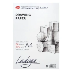 Папка с бумагой Ладога для черчения, А4, 200 г/м², 24 листов