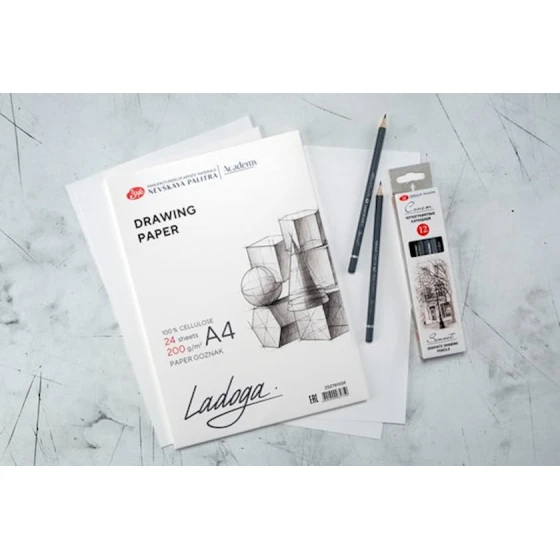 Папка с бумагой Ладога для черчения, А4, 200 г/м², 24 листов Папка с бумагой Ладога для черчения, А4, 200 г/м², 24 листов