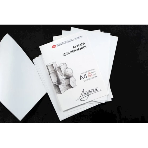 Папка с бумагой Ладога для черчения, А4, 200 г/м², 24 листов Папка с бумагой Ладога для черчения, А4, 200 г/м², 24 листов