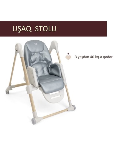 Uşaq yedizdirmə oturacağı Chicco Polly Armonia Greenery, boz