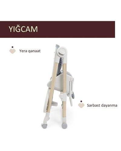 Uşaq yedizdirmə oturacağı Chicco Polly Armonia Greenery, boz