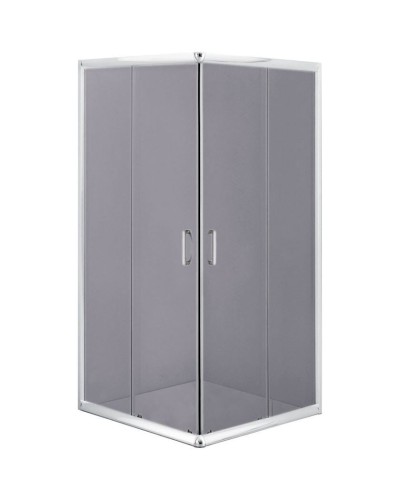Duş kabini Deante Funkia 80x80x185 sm, kvadrat, bərkidilmiş şüşə, xrom/qrafit