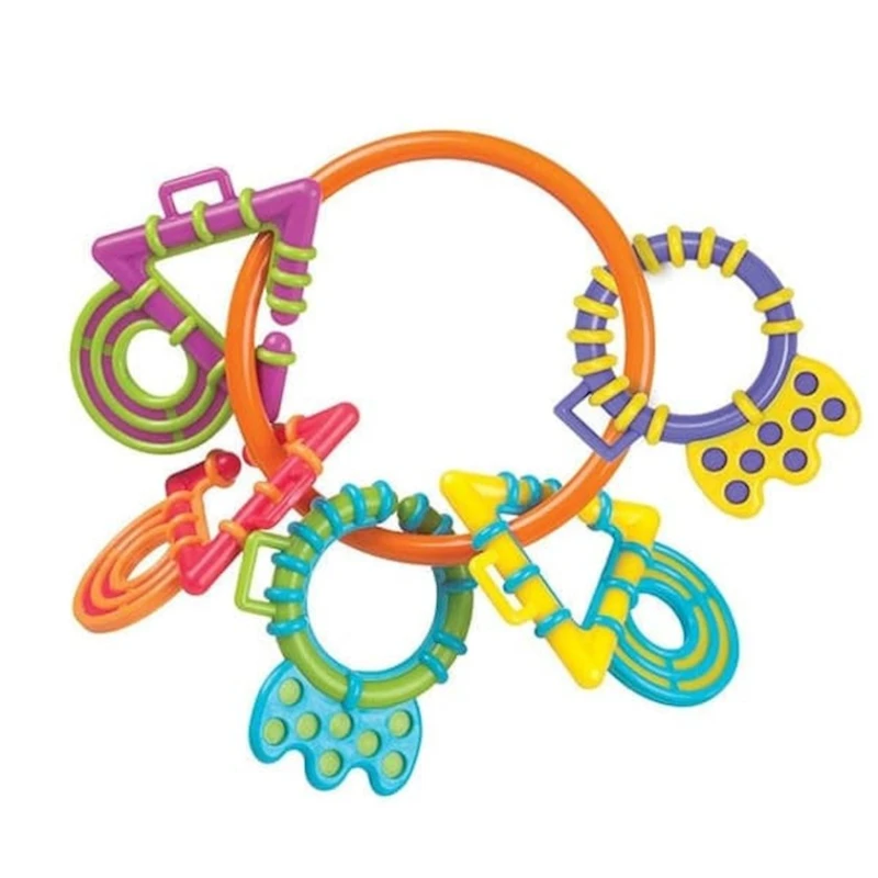 Прорезыватель-погремушка Playgro Chewy Links 4011459, 3+ мес, разноцветный Прорезыватель-погремушка Playgro Chewy Links 4011459, 3+ мес, разноцветный