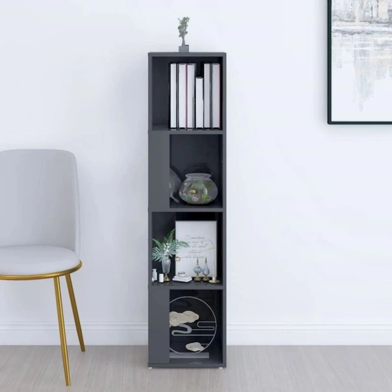 Стеллаж Ev Plus 12115537, ЛДСП, серый, 33x33x132 см