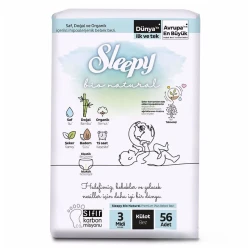 Трусики-подгузники Sleepy Bio Natural 3 Midi, 4-9 кг, 56 шт
