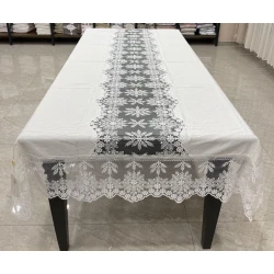 Скатерть MiraNova FS-634, 160x260 см, лен, белая