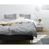 Комплект постельного белья JYSK Paula, пододеяльник 140x200, простыня 150x250, наволочка 50x70, полутораспальный, перкаль, серый/белый