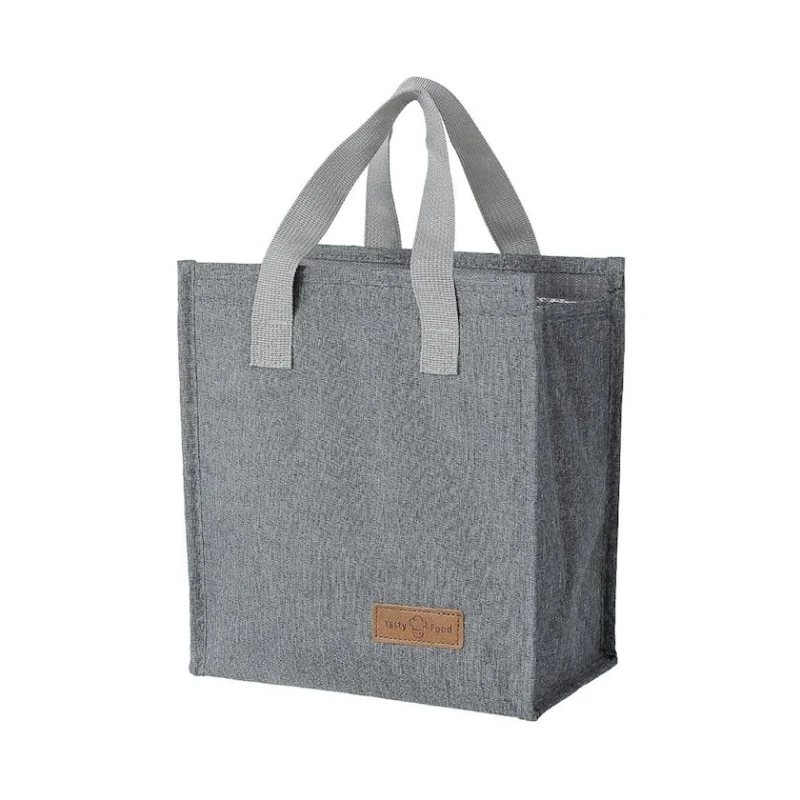 Lanç-boks üçün çanta Miniso Solid Color Lunch Bag Gray, 26x23x13 sm