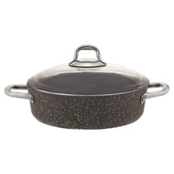 Böyük tava Burner Elis Granitech, boz, 26x7.5 sm