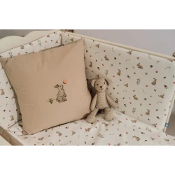 Набор с мягкой защитой в кроватку Grass, хлопок, бежевый/белый, 7 предметов