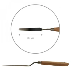 Мастихин Rosa Studio 11907, нержавеющая сталь/дерево, прямоугольный, 8.5 см