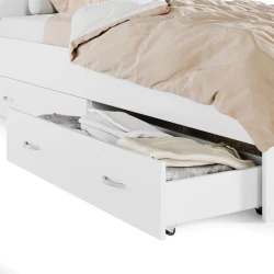 Односпальная кровать Art_tek_yataq 17, ламинат, белая, 200x85x90 см