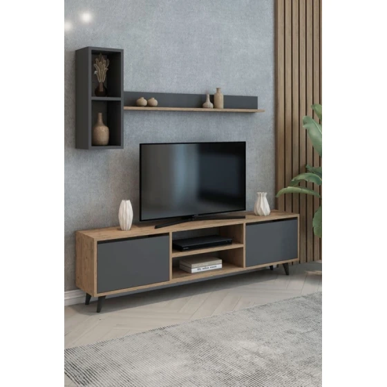 Тумба Ev Plus ev_12116032, ЛДСП, антрацит, коричневый, 180x35x35 см Тумба Ev Plus ev_12116032, ЛДСП, антрацит, коричневый, 180x35x35 см