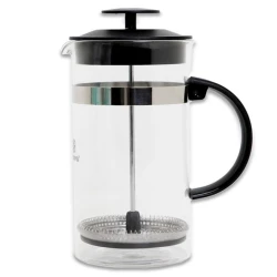 Заварной чайник Frauzen FR-4800 French Press 1 л, стекло/пластик, с крышкой, прозрачный/черный