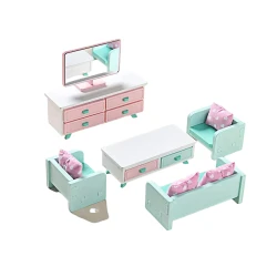 Мебель для кукол Living Room 02-134, дерево/текстиль, 3+, разноцветный Мебель для кукол Living Room 02-134, дерево/текстиль, 3+, разноцветный