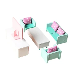 Мебель для кукол Living Room 02-134, дерево/текстиль, 3+, разноцветный Мебель для кукол Living Room 02-134, дерево/текстиль, 3+, разноцветный