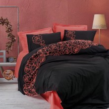Yataq dəsti Cotton Box Rosen Mercan, yorğan üzü 200x220 sm, mələfə 240x260 sm, 4 əd yastıq üzü 50x70 sm, ikinəfərlik, pambıq