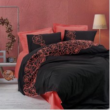 Yataq dəsti Cotton Box Rosen Mercan, yorğan üzü 200x220 sm, mələfə 240x260 sm, 4 əd yastıq üzü 50x70 sm, ikinəfərlik, pambıq
