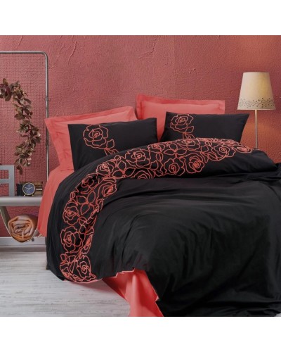 Yataq dəsti Cotton Box Rosen Mercan, yorğan üzü 200x220 sm, mələfə 240x260 sm, 4 əd yastıq üzü 50x70 sm, ikinəfərlik, pambıq