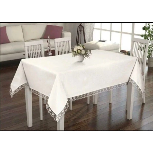 Скатерть MiraNova CTS-483, белая, 160х220 см Скатерть MiraNova CTS-483, белая, 160х220 см