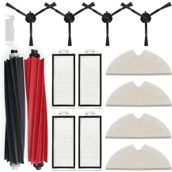 Запасные части Roborock Q5 Pro/Q5 Pro+/Q8 Max/Q8 Max, 2 основные щетки, 4 боковые щетки, 4 высокоэффективных фильтра, 4 насадки для швабры Запасные части Roborock Q5 Pro/Q5 Pro+/Q8 Max/Q8 Max, 2 основные щетки, 4 боковые щетки, 4 высокоэффективных фильтра, 4 насадки для швабры