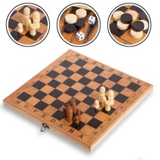 Masaüstü oyun 3-ü 1-də şahmat, nərd, dama Zelart Chess Set 2414
