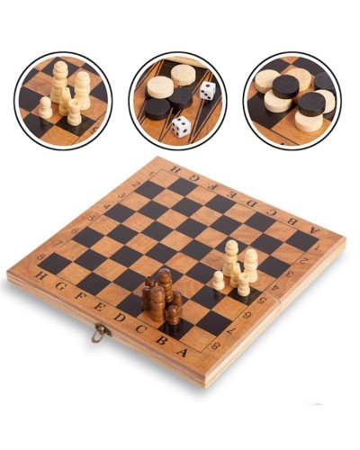 Masaüstü oyun 3-ü 1-də şahmat, nərd, dama Zelart Chess Set 2414