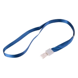 Шнурок для бейджа Deli 8352, 45х1 см, синий