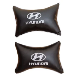 Подушка-подголовник Hyundai, 2шт, 28x20 см, черный Подушка-подголовник Hyundai, 2шт, 28x20 см, черный