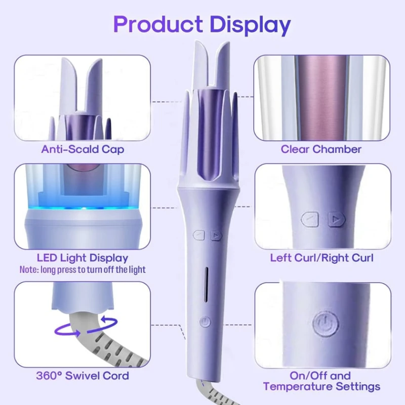 Фиолетовые щипцы для завивки