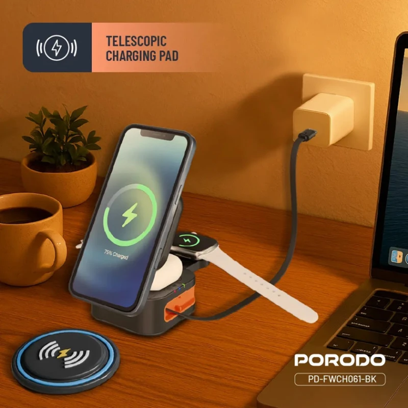 Беспроводное зарядное устройство Porodo Pocket-Sized Folding Wireless Charger - 990478150782