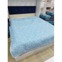 Покрывало MiraNova CTS-503, сатин, голубое, 200x220 см