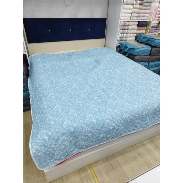 Örtük MiraNova CTS-503, satin, mavi, 200x220 sm