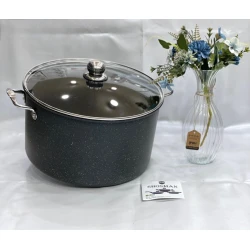 Кастрюля Shosman SHA-00004541, гранит, серая, 34 см