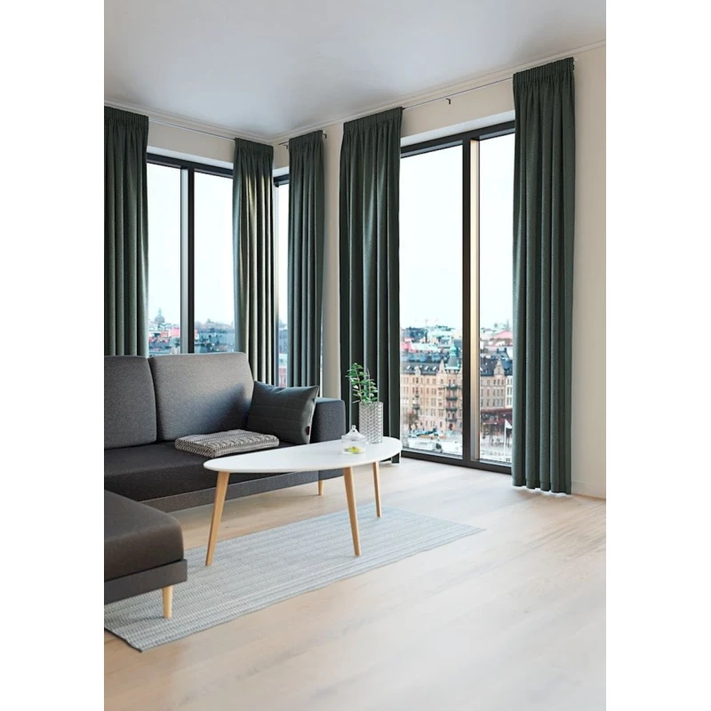 Штора JYSK Lygne, 140x300 см, полиэстер, зеленый Штора JYSK Lygne, 140x300 см, полиэстер, зеленый