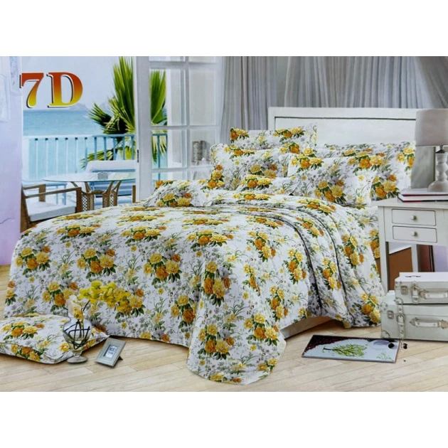 Комплект постельного белья MiraNova CTS-464, простыня 200х220 см, пододеяльник 200х220 см, наволочки 50х70 см, двуспальный, белый/желтый Комплект постельного белья MiraNova CTS-464, простыня 200х220 см, пододеяльник 200х220 см, наволочки 50х70 см, двуспальный, белый/желтый