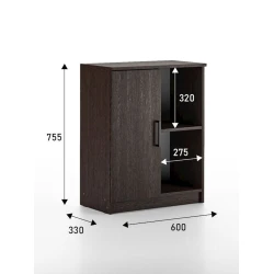 Тумба 60x33x75.5 см, ЛДСП, Венге, Коричневый Тумба 60x33x75.5 см, ЛДСП, Венге, Коричневый