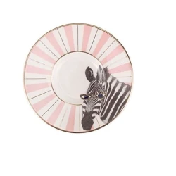 Блюдце Porland Wild Life Zebra, фарфор, белый/розовый, 11 см Блюдце Porland Wild Life Zebra, фарфор, белый/розовый, 11 см