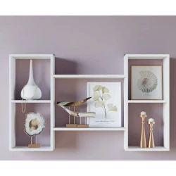 Полка настенная Konko 12115579, ЛДСП, белая, 110x16x63 см Полка настенная Konko 12115579, ЛДСП, белая, 110x16x63 см