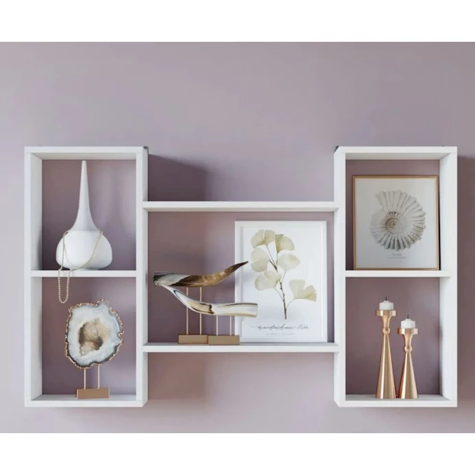 Полка настенная Konko 12115579, ЛДСП, белая, 110x16x63 см Полка настенная Konko 12115579, ЛДСП, белая, 110x16x63 см