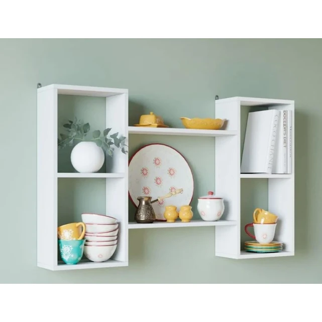 Полка настенная Konko 12115579, ЛДСП, белая, 110x16x63 см Полка настенная Konko 12115579, ЛДСП, белая, 110x16x63 см