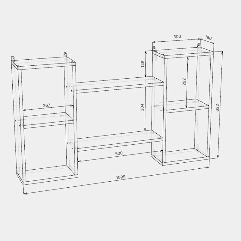 Полка настенная Konko 12115579, ЛДСП, белая, 110x16x63 см Полка настенная Konko 12115579, ЛДСП, белая, 110x16x63 см