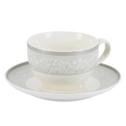 Сервиз чайный Gipfel Annet 42788, на 6 персон, 14 предметов, фарфор, белый/серый Сервиз чайный Gipfel Annet 42788, на 6 персон, 14 предметов, фарфор, белый/серый