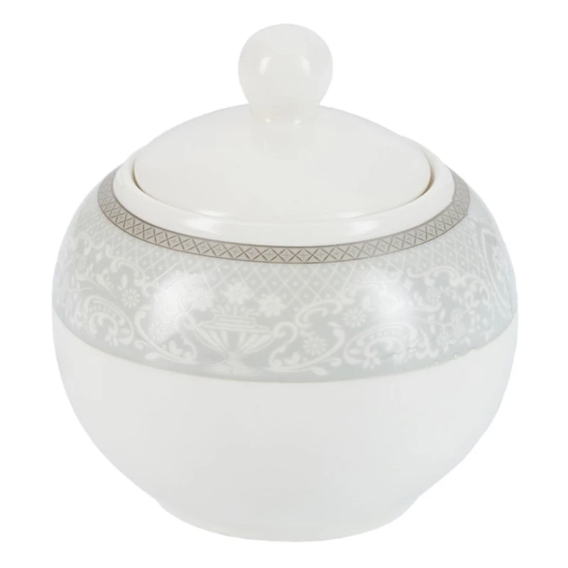 Сервиз чайный Gipfel Annet 42788, на 6 персон, 14 предметов, фарфор, белый/серый Сервиз чайный Gipfel Annet 42788, на 6 персон, 14 предметов, фарфор, белый/серый