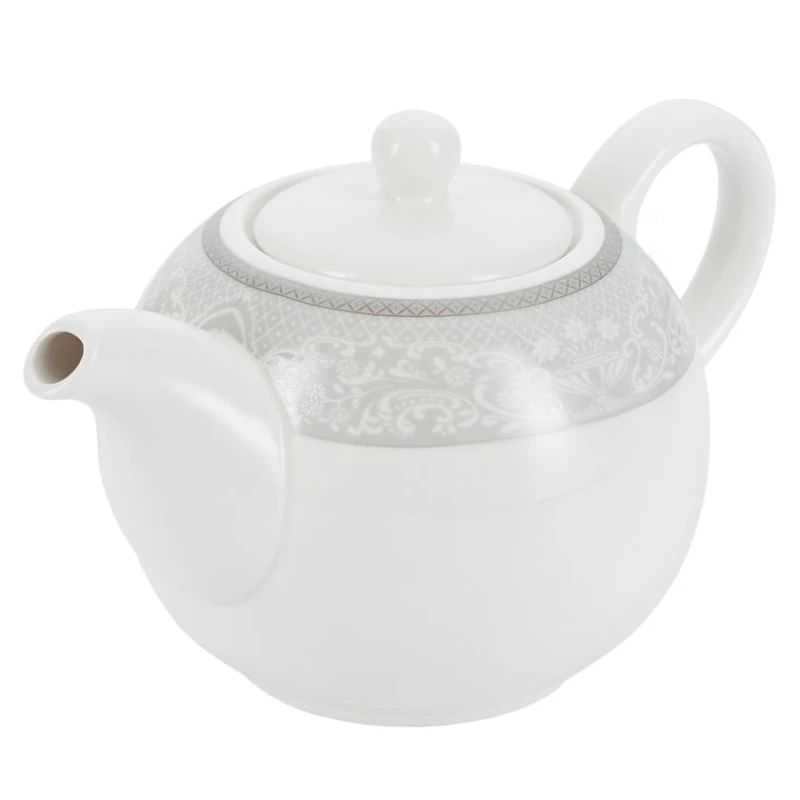 Сервиз чайный Gipfel Annet 42788, на 6 персон, 14 предметов, фарфор, белый/серый Сервиз чайный Gipfel Annet 42788, на 6 персон, 14 предметов, фарфор, белый/серый