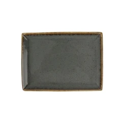 Тарелка сервировочная Porland Seasons, прямоугольная, фарфор, серая, 13x18 см